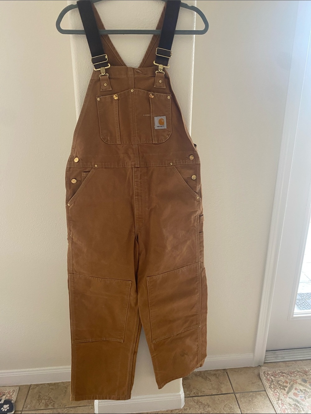 Carhartt Brown Heavy Cotton Canvas Bib Overalls Size 36 x 30